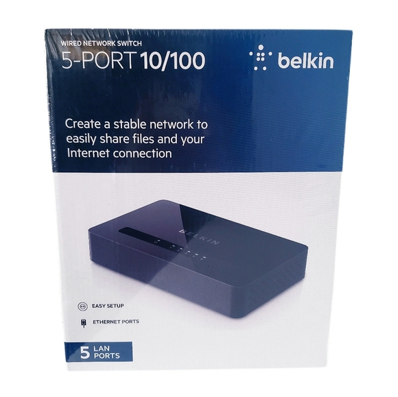 Belkin 5-Port 10/100 Mbps Wired Network Ethernet Switch F4G0500 New Sealed - Picture 12 of 12